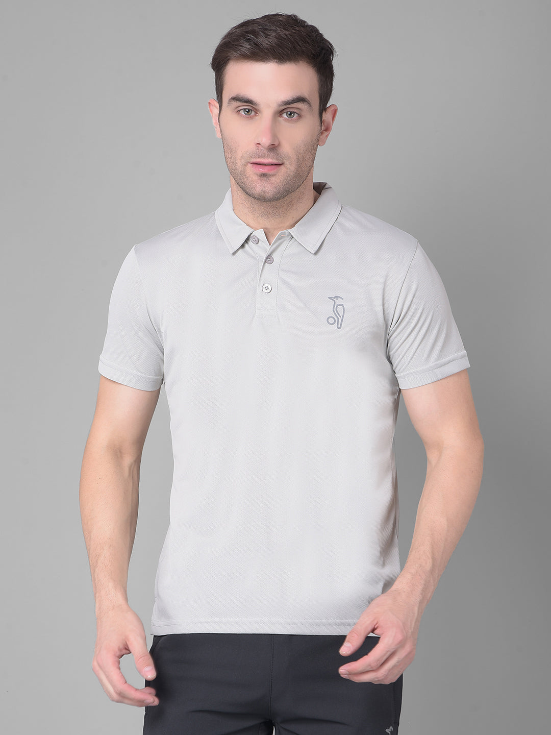 Steel Grey Mastery Embrace Timeless Style with Kookaburra's Polo T-shirt