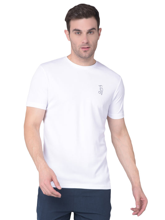 Kookaburra's White Round Neck T-Shirt for Timeless Simplicity