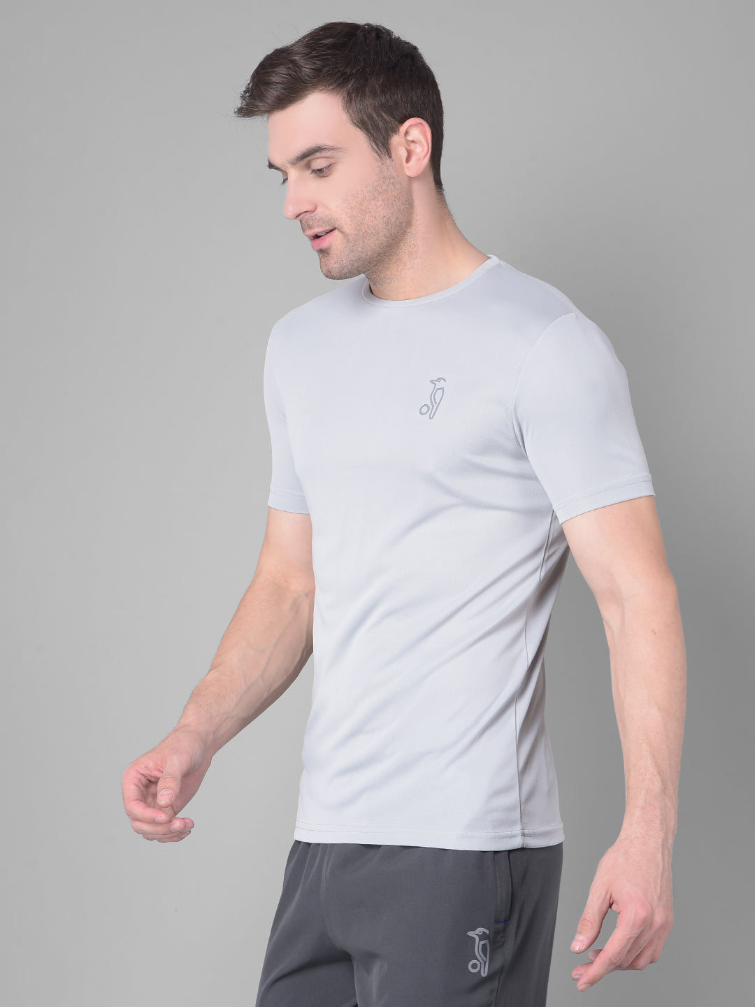 Luxury Grey Comfort Kookaburra's Round Neck T-Shirt for Effortless Elegance