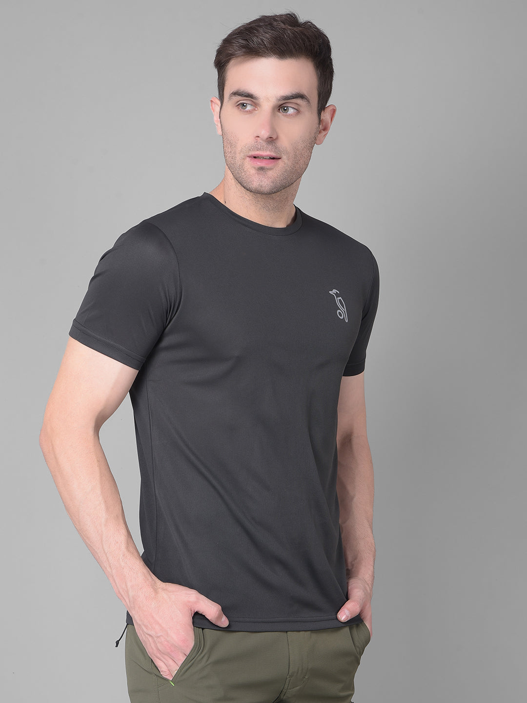 Kookaburra's Black Round Neck T-Shirt for Sleek Style