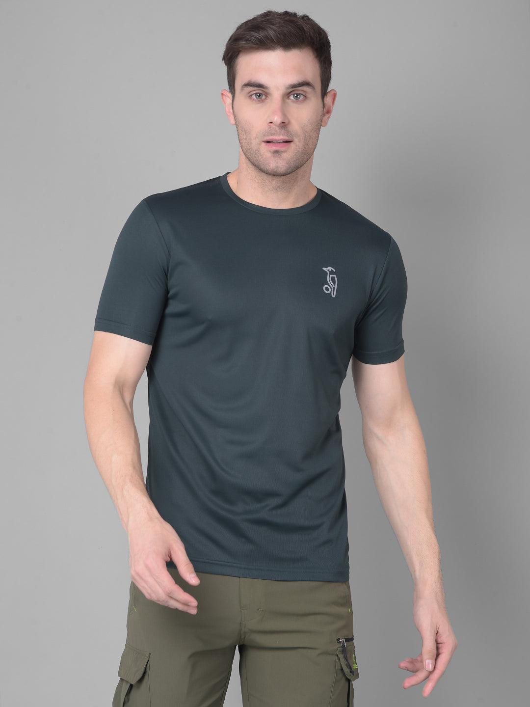 Deep Green Allure Kookaburra's Round Neck T-Shirt for a Distinctive Statement