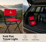 Foldable Camping Chair – Mild Steel, Red