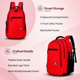 Greenlands 33L Zipster Laptop Backpack | 3 Large Compartments, Fits Up to 17" Laptop | Perfect for Office, School, Travel & Hiking | Unisex (Red)