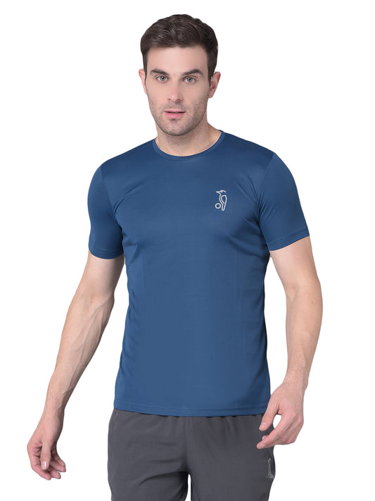 Kookaburra's Dark Blue Round Neck T-Shirt for Timeless Appeal