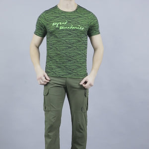 GREENLANDS T-Shirt GNL HS JACQUARD R Green/ Black