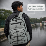 Greenlands 37L Ziggy Backpack with Attached Rain Cover – 2 Spacious Compartments, Ideal for Office, School, Travel, Trekking and Trips – Unisex, Light Grey