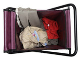 Greenlands 30L Portable Folding Aluminum Storage Bin – Rust-Resistant, Powder-Coated Frame with Water-Resistant Fabric for Camping, Tools & Travel – No Assembly Required (Wine)