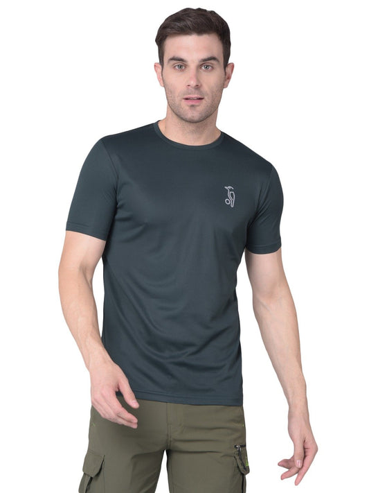 Deep Green Allure Kookaburra's Round Neck T-Shirt for a Distinctive Statement